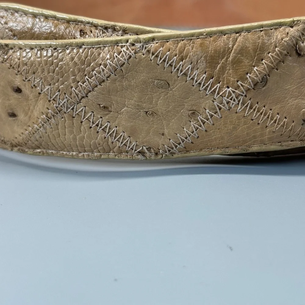 Genuine Full-quill Ostrich leather Wester-style Belt Women's  US 10 NWOT Rodeo